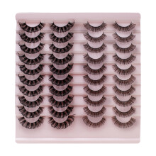 (H004) 3D Curling Eyelashes - 20 Pairs, Natural Eye Enlarging