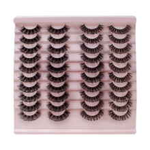 (H009) 3D Curling Eyelashes - 20 Pairs, Natural Eye Enlarging