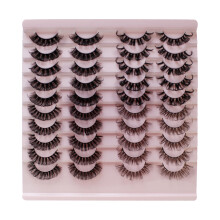 (H003) 3D Curling Eyelashes - 20 Pairs, Natural Eye Enlarging