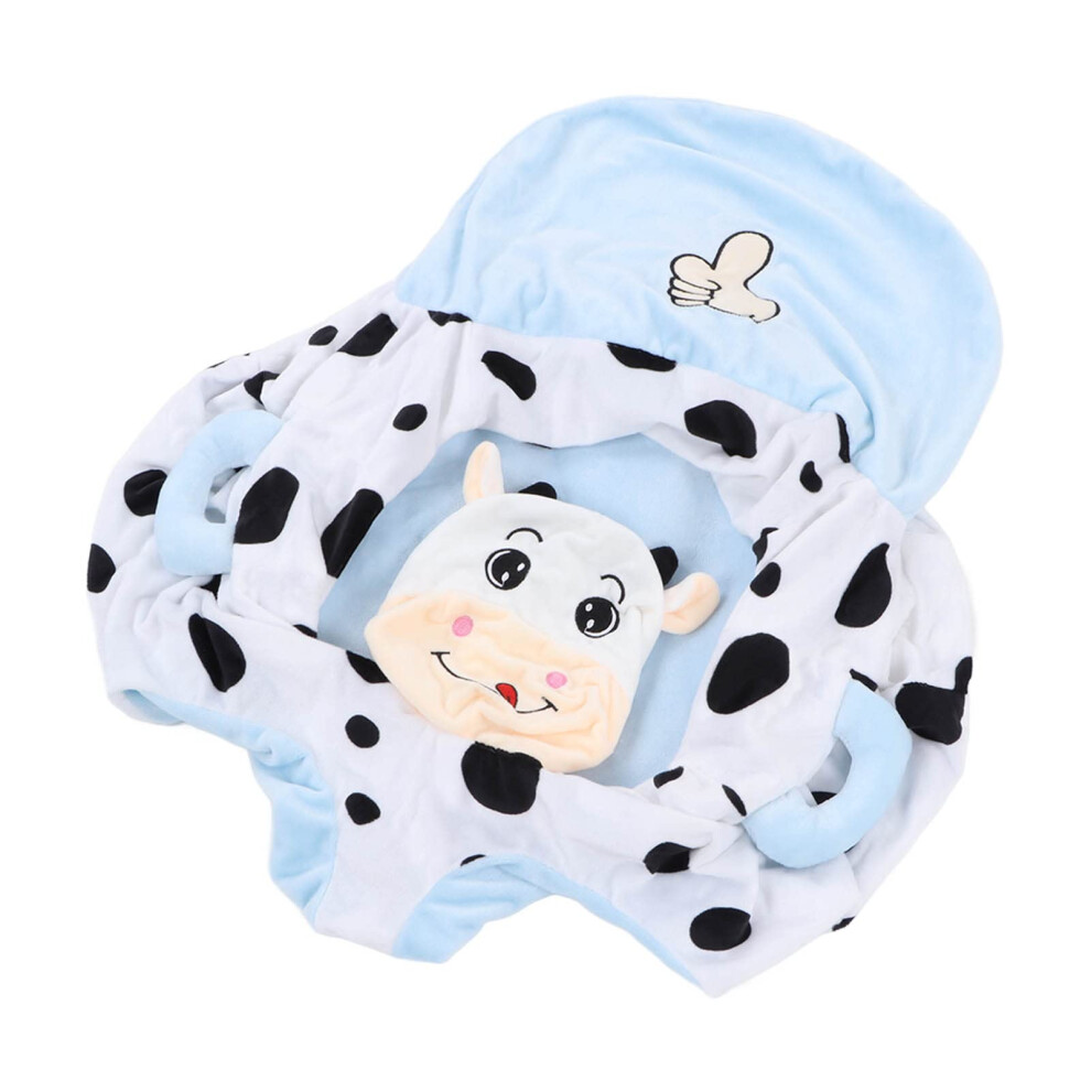 Baby Sitting Chair Plush Infant Sofa with Ergonomic Support, Milk Cow Pattern Toddler Floor Seat