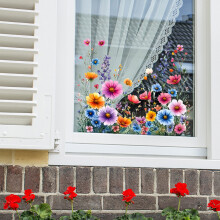 (BB2887) Floral Butterfly PVC Window Stickers