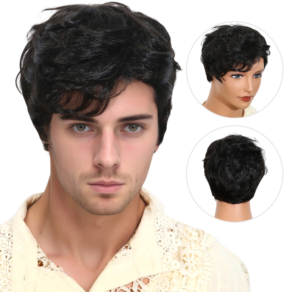 Dachuang Beauty Unisex Black Men\'S Business Wig - 50 Char