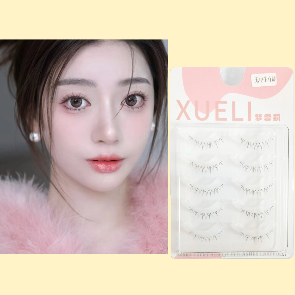 Roc-Electron (5 Rows Tiny Flame) 3D Reusable Eyelashes For Women, Cosplay Gift