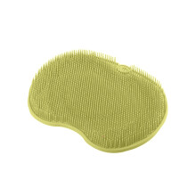 Silicone Shower Foot Scrubber and Back Scrubber with Secure Suction Base, Dual Massage Columns, Light Green