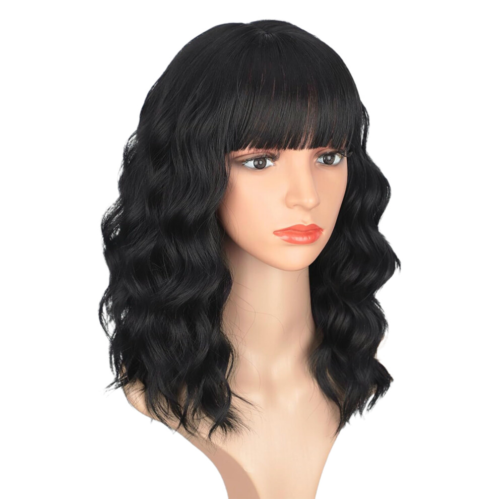 Dachuang Beauty Short Wavy Wig With Bangs For Halloween & Daily Wear