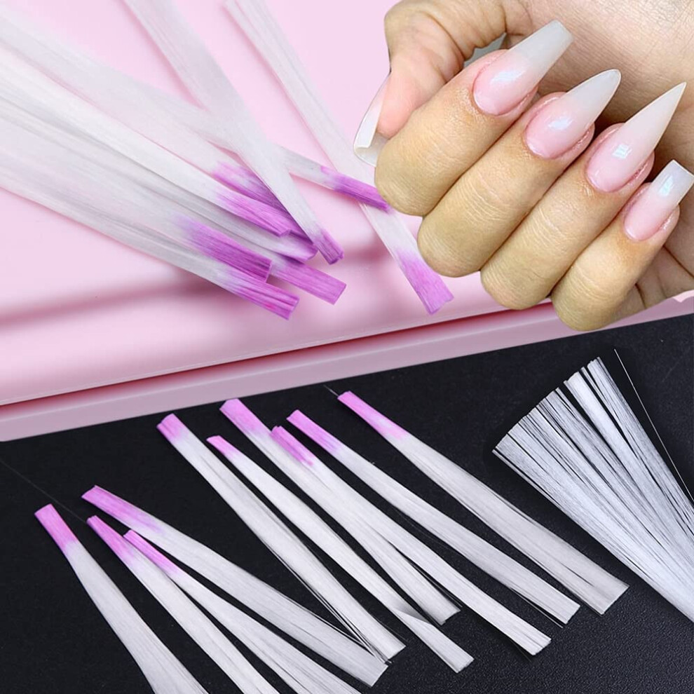 10pcs Fiberglass Nail Extension Tips for UV Gel, Natural Finish, Quick Nail , Salon Quality