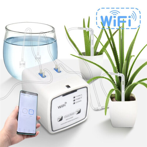 WIFI Hydroponic Equipment Intelligent Watering Device Double Pump Timed Automatic Drip Irrigation System
