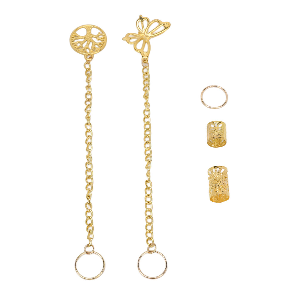 Dreadlock Hair Cuffs Gold Hollow Out Rings Dreadlock Jewellery Accessories