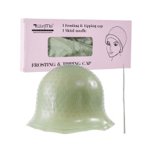 (Green) Silicone Highlight Cap for Hair Dyeing - Curly/Straight
