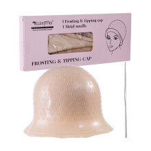 (Carmel) Silicone Highlight Cap for Hair Dyeing - Curly/Straight