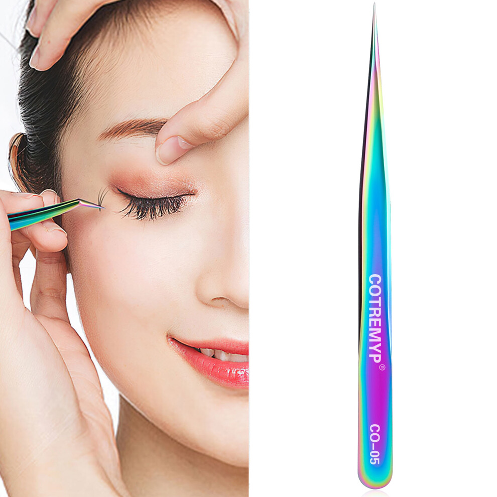 Dachuang Beauty (Color Titanium, Peafowl Clip) False Eyelash Tweezers - Precision Makeup Tool