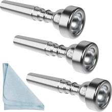 Silver Trumpet Mouthpiece 7C 5C 3C Trumpet Mouthpiece Set with Cleaning Cloth Compatible for Conn King