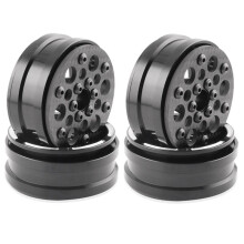 4Pcs Carbon Fiber 1.9inch Beadlock Wheel Rim Wheel Hub for 1/10 RC Crawler Car Axial SCX10 TRX4 E