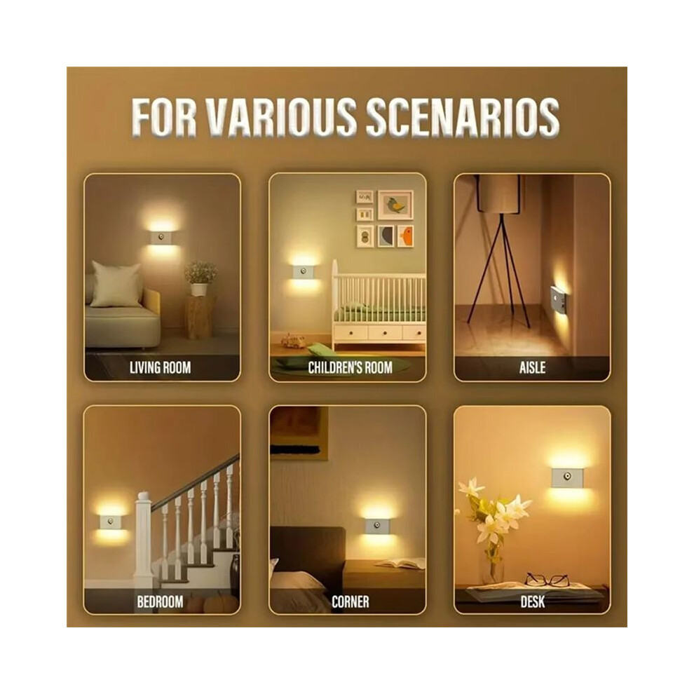 Motion Sensor Led Night Wireless Magnetic Rechargeable Warm Stair S Cabinet Lamp Corridor Light 6031222674872