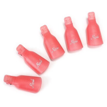 10pcs Pink Nail Polish Remover Clips Set for Acrylic Gel Soak Off with Secure Acetone Hold