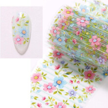 Nail Foil Stickers Floral Nail Art Foils Self Adhesive Flower Transfer PVC Rolls for DIY Manicure