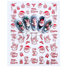 Christmas Nail Stickers Red Snowflake Winter Nail Art Decals Sparkly ReadytoUse Festive Manicure STZG042