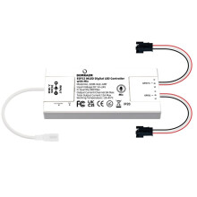 DOMRAEM ESP32 WLED Light Strip Controller with Microphone Works with HA, for Alexa Voice Dimming WS281x, Supports RGB+IC
