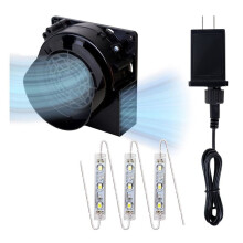 Inflatable Fan Replacement, 1.5A Air Fan Blower with Adapter and 3 LEDs Bulbs Light Strings for Christmas US Plug