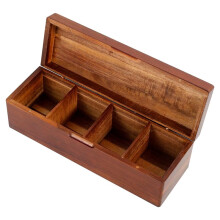Elegant Wooden Tea Bag Organizer with Lid, Versatile Storage Box for Tea and Sugar Packets