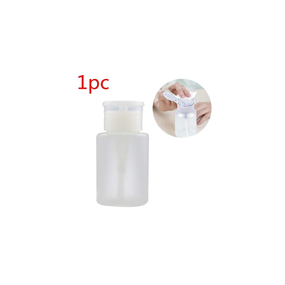 Nail Polish Remover Dispenser Bottle Easy Push Down Refillable Pump for Nail Art Cleaner 1pc
