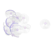 PVC Plastic Suction Cup Hook 40mm 12 Pcs Clear