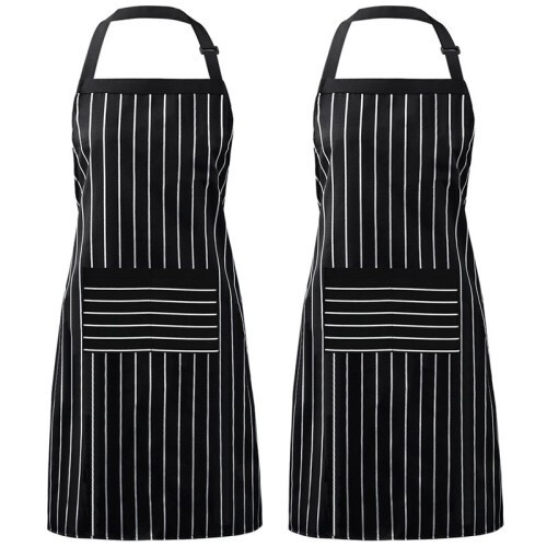 Adjustable Bib Apron with 2 Pockets for Cooking, Kitchen, Chef, Men & Women