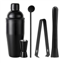 Kit de Coqueteleira de Aço Inoxidável com Cinco Peças para Uso Doméstico
