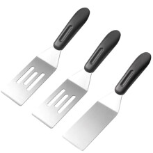 Spatelset van Roestvrij Staal voor Koken, Bakken en Serveren - Antislip Handvat, 3 Stuks