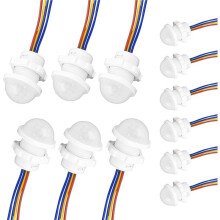 12er-Pack Bewegungsmelder-Schalter 85-265 V 40 W PIR Wand- und Deckenmontage mit 30-Sekunden-Abschaltautomatik im Nachtmodus