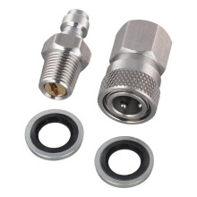 Juego de Conectores de Liberación Rápida de Acero Inoxidable con Rosca NPT Macho y Hembra de 8 mm y 1/8 de PulGada para una Línea de Aire Segura.