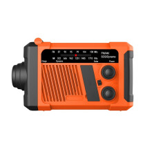Radio de Emergencia Solar para Acampar Al Aire Libre, Radio con Dinamo y Manivela, FM/AM, Cargador de Teléfono de 1800 MAh, Banco de Energía, SOS B