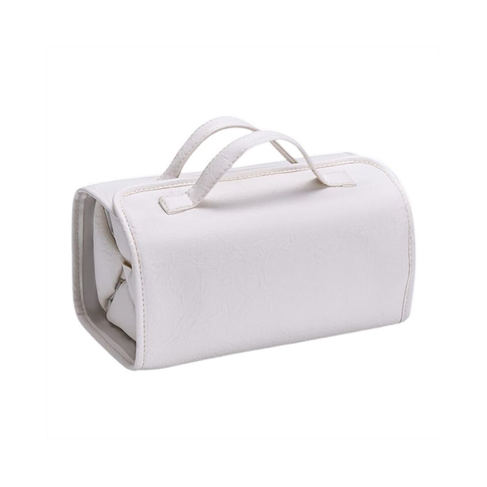 Travel Toiletry Bag with Detachable Compartments, Hanging Makeup Organizer, PU Leather Roll- Cosmetic Bag for Travel