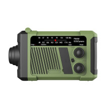 Emergency Radio Solar Outdoor Camping Hand Crank Dynamo Radio FM/AM 1800Mah Phone Charger Power Bank SOS A