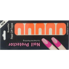 10Pcs Peel Off Nail Tape for Clean Manicure, Reusable SpillProof UShape Nail Art Protective Tape, Orange
