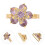 2Pièces Accessoire Montre Compact Violet En Alliage Avec Strass Décor 8