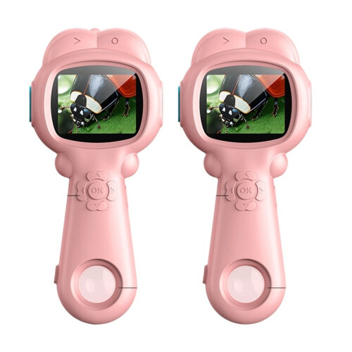 2PC Pocket Microscope Kids 500X Science Toy with Photo and Video Function  Microscope Children Educational Toy