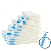 20 Pack Vacuum Storage Bags Space Saver Compression Bags (4 Jumbo/4 Large/4 Medium/4 Small/4 Roll) with Hand Pump