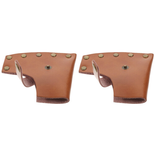 2Pièces Housse De Protection Hachette Cuir Épais Marron Pour Camping 1
