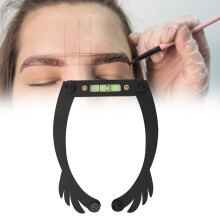 Faltbarer Augenbrauenbogen-Lineal für Tattoo, Aluminium, Schwarz