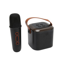 Portable Bluetooth Karaoke Machine with RGB Lights, 8cm Speaker, 512GB Card Slot, Microphone, Black