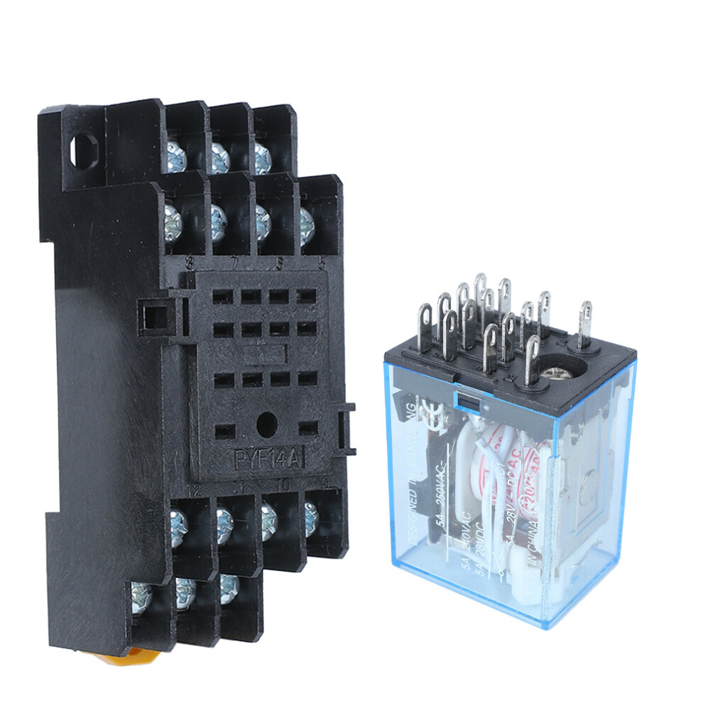 Dc24v My4nj Relay 14-Pin 4No 4Nc Small Coil With Base For Industrial Automation 8181388795428