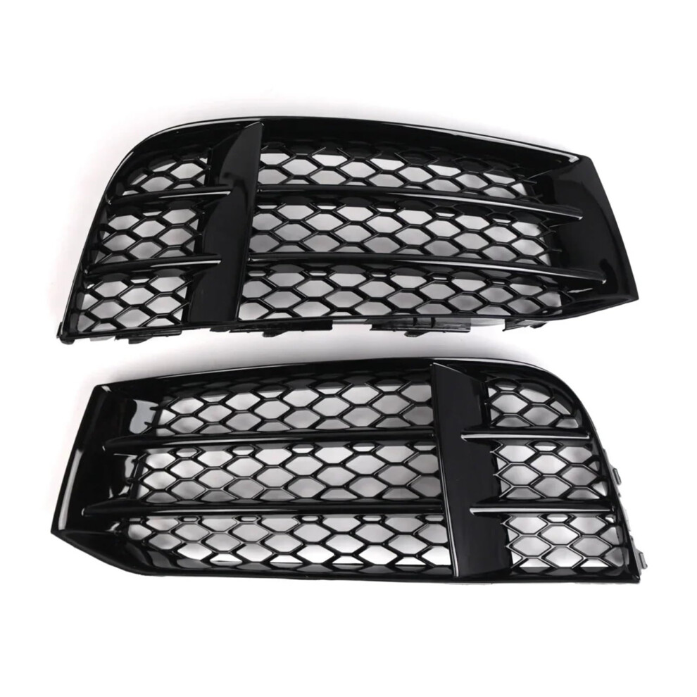 Glossy Right Fog Grille Replacement For Audi A5 B8.5, Honeycomb Front Bumper Grille For S5 20122016 Black/Light 9169991376615