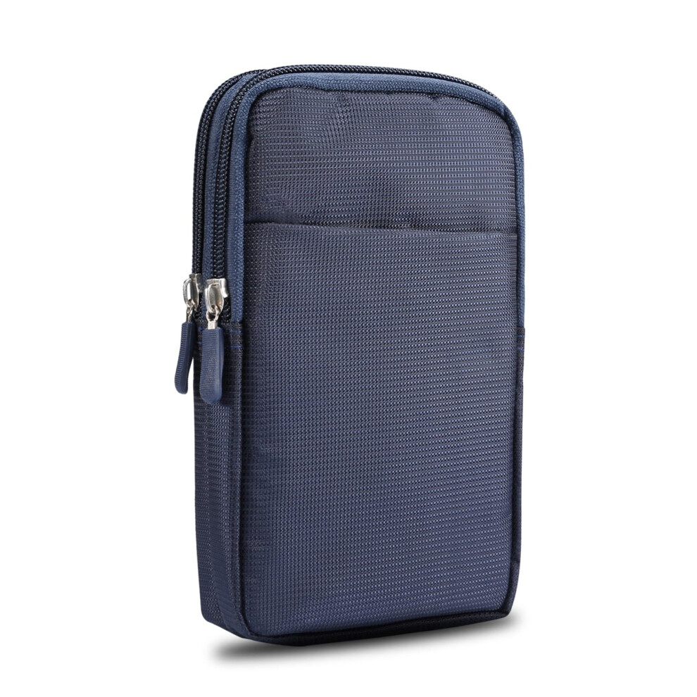 Phone Belt Holster Waterresistant Nylon Pouch With Dual Zippered Compartments Fits 6.9 Inch Smartphones 9073542887775