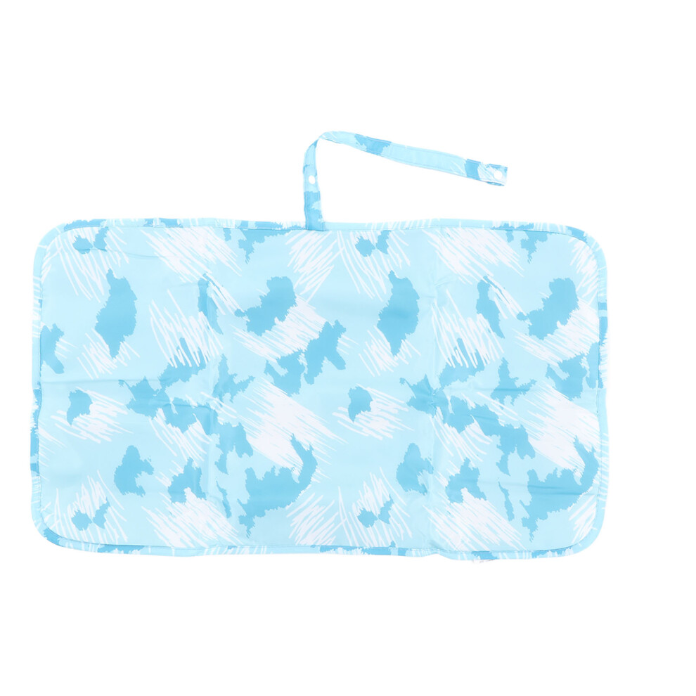 Waterproof Foldable Nylon Diaper Changing Pad 60X35cm Aqua Graffiti Blue