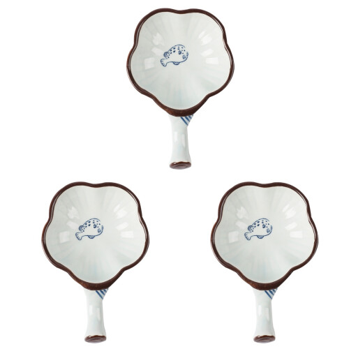 3Pcs Durable Ceramic Ink Brush Trays Ink Dishes for Office and Study 1