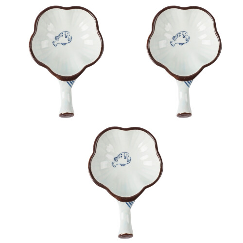 3Pcs Durable Ceramic Ink Brush Trays Ink Dishes for Office and Study 2