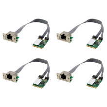 4X M.2 Una + E KEY 2.5G Tarjeta LAN Ethernet RTL8125B Tarjeta de Red de Control Industrial Adaptador de Red PCI Express