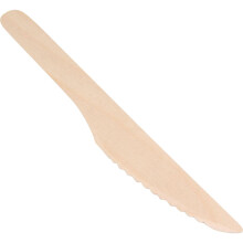 Disposable Wooden Knives 12 Pack 16.5 cm Biodegradable Plastic Cutlery for Parties and Events