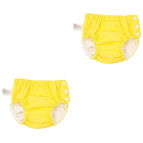 2Pièces Pantalons Natation Bébé Imperméables Jaune Doux Et Élastiques 2